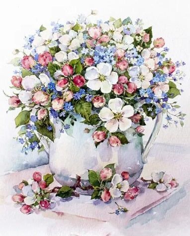 Paint by Number Vintage Wildflower Bouquet