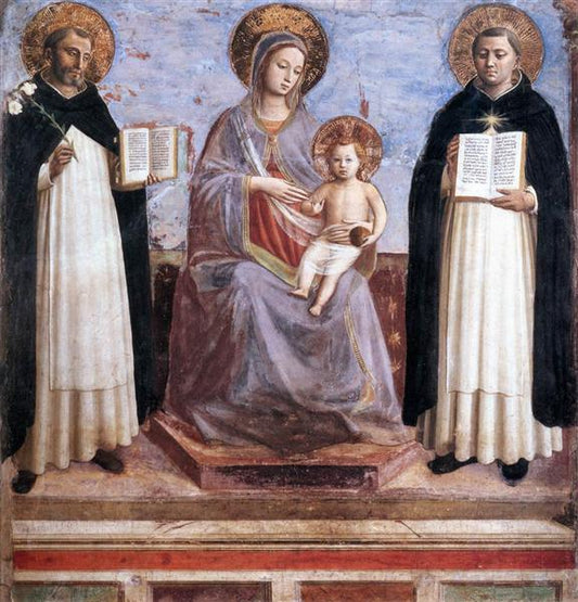 Paint By Number Virgin and Child with Sts. Dominic and Thomas Aquinas - Fra Angelico