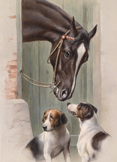 Visit to the Horse Stable Paint by Number - Carl Reichert