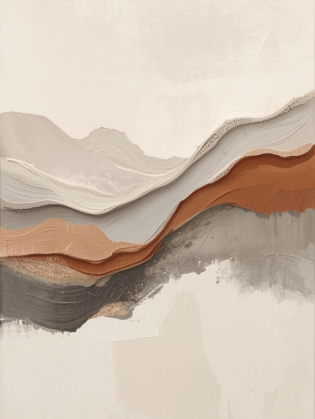 Paint by Number Abstract Desert Layer Horizon – Neutral Modern Wall Art Kit for Adults