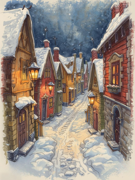 Paint by Number Whimsical Lantern-Lit Alley