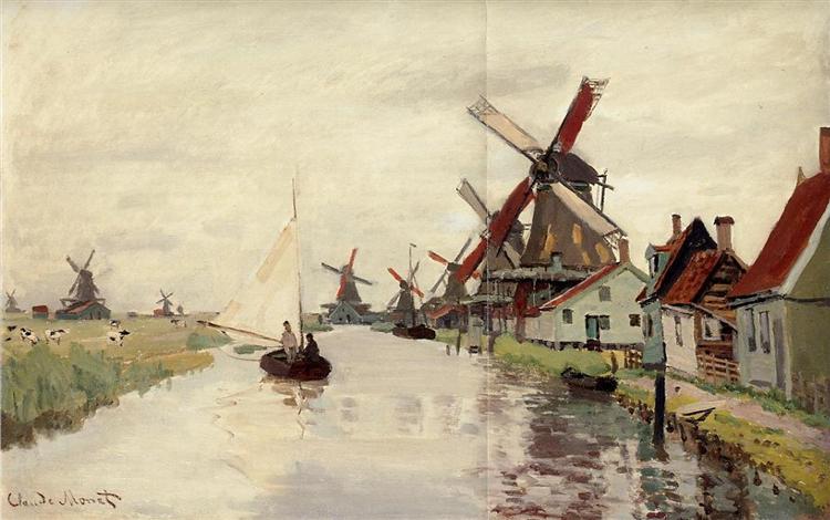 Windmills in Holland by Claude Monet