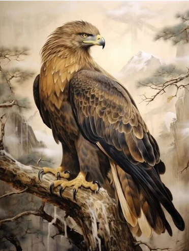 Paint By Number Winged Warrior Eagle Crest
