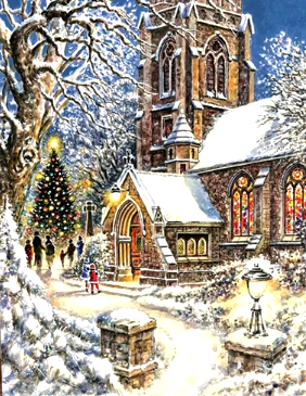 Winter Festivities in the Town Square Paint By Number