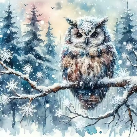 Winter's Watch A Forest Owl Scene