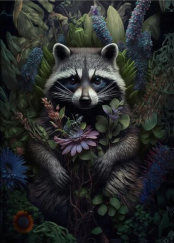 Woodland Wanderers Raccoon Paint by Number