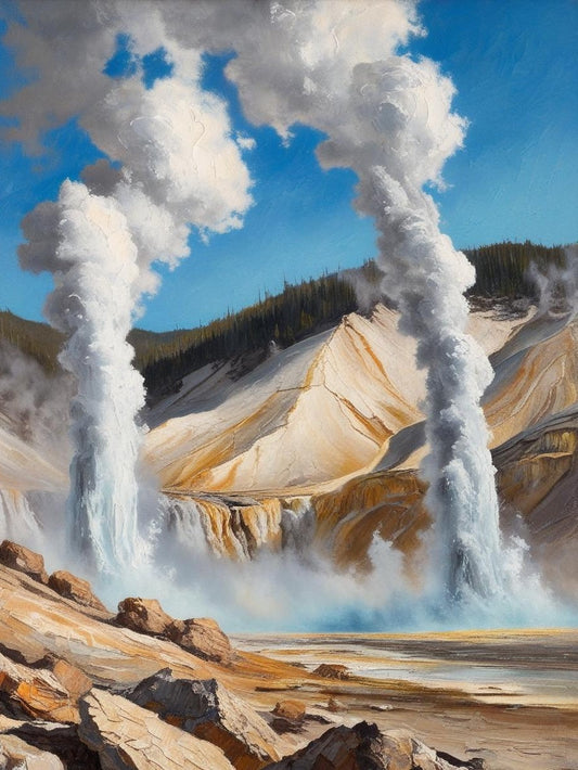 Paint by Number Yellowstone National Park (Wyoming, Montana , Idaho)The Smoking Hills