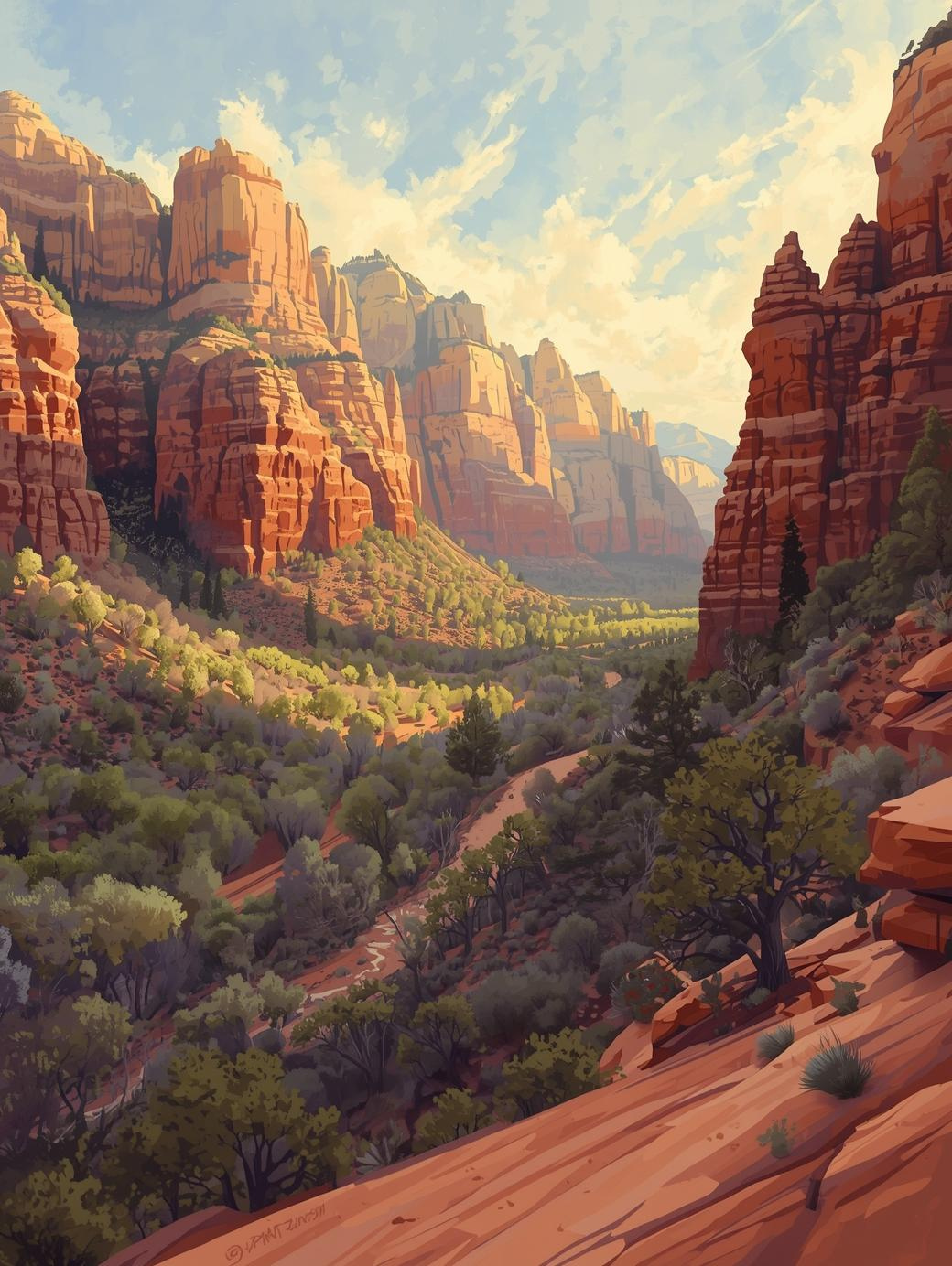 Zion National Park (Utah) Paint by Number Astonishing Amber Canyons