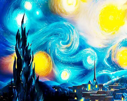 Paint By Number Abstract Starry Night