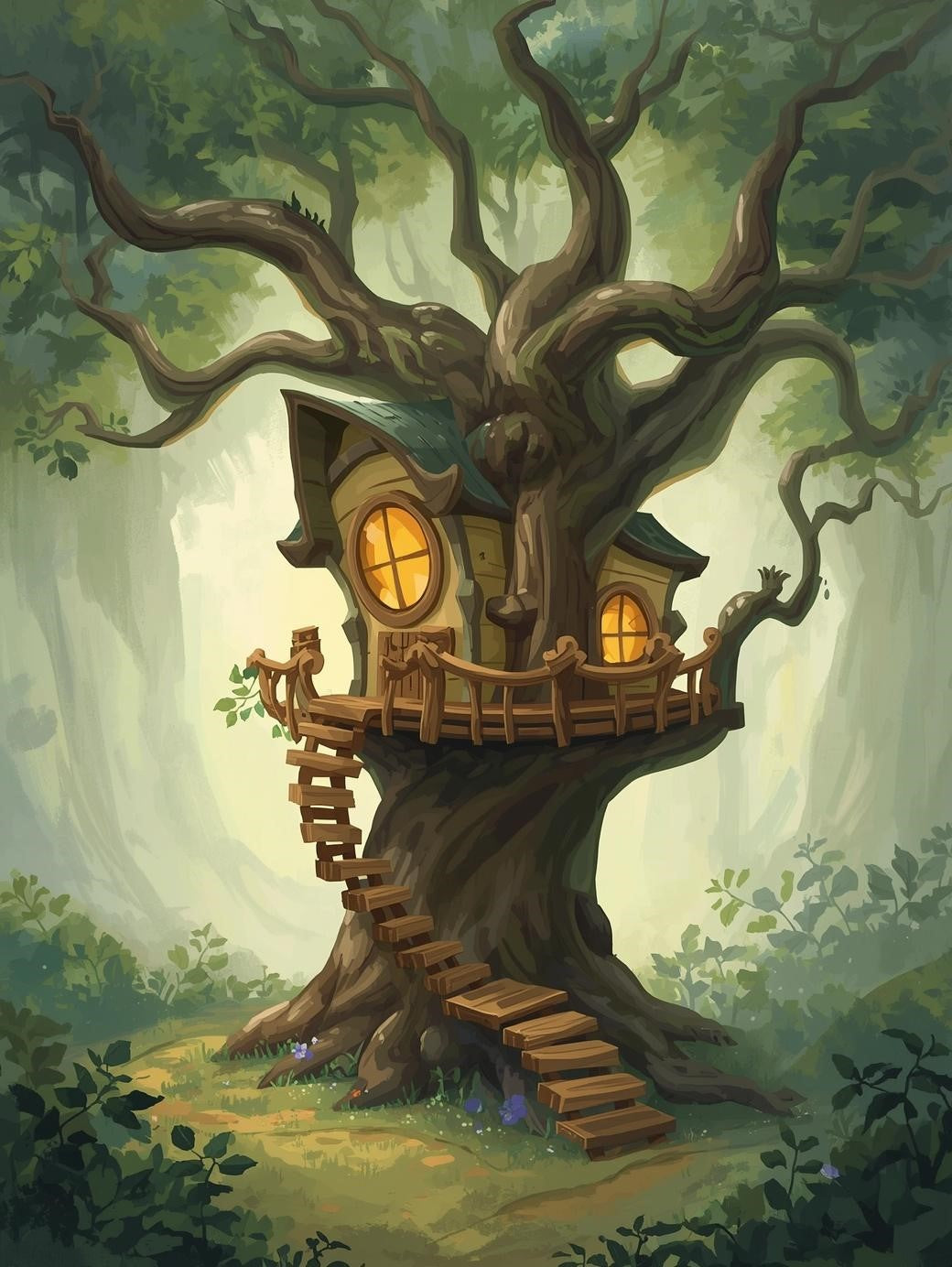 Paint by Number Storybook Treehouse Retreat – Paint by Number Kit for Adults
