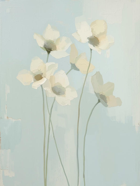 Paint by Number Soft Neutral Bouquet – Abstract Elegant Floral Canvas Kit for Adults