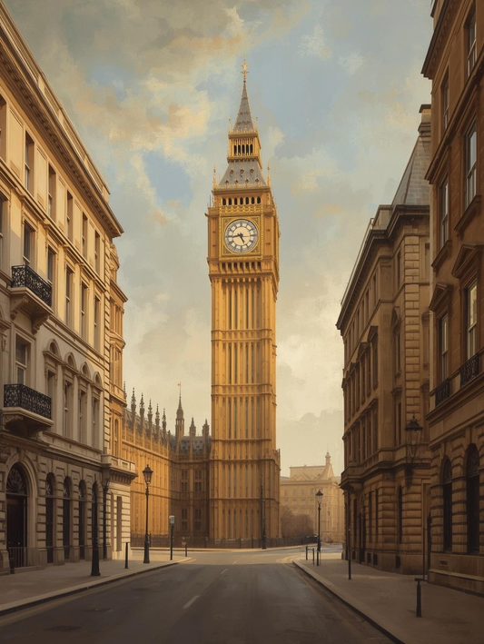 Paint by Number Big Ben Street View in London – Paint by Number Kit