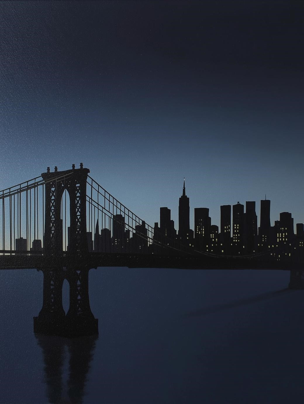 Paint by Number Brooklyn Bridge and NYC Skyline at Night – DIY Paint by Number for Adults