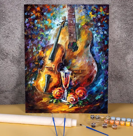 Paint By Number Abstract Violin