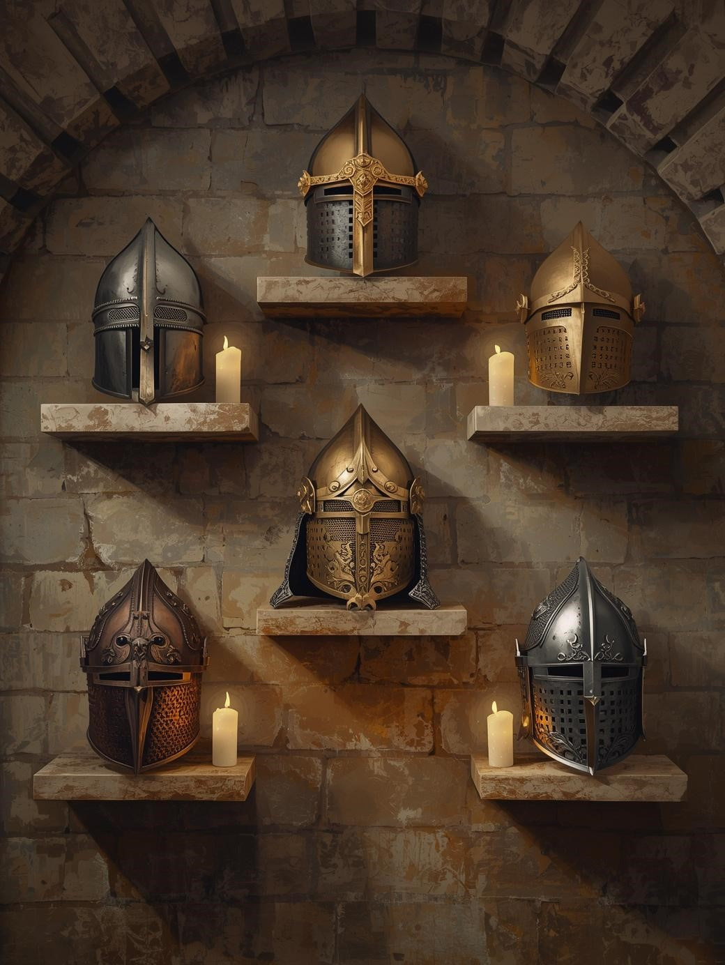 Paint by Number Medieval Knight Helmet Display – Paint by Number for Adults