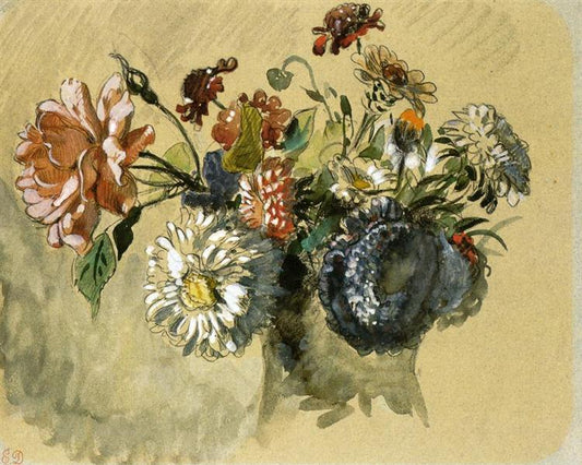 Paint by Number bouquet-of-flowers Eugene Delacroix