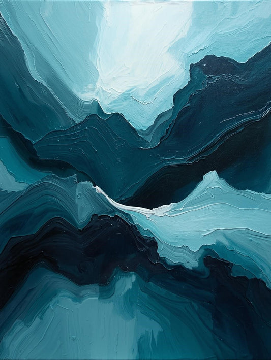 Paint by Number Tidal Divide – Abstract Ocean Wave Wall Art Kit for Adults