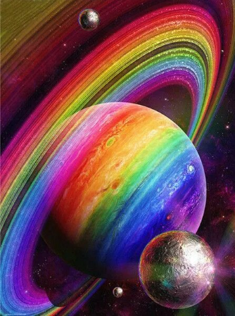 Paint by Number Rainbow Planet