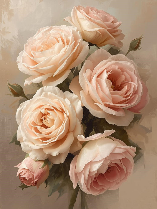 Paint by Number Soft Pink Rose Bouquet – Paint by Number for Adults