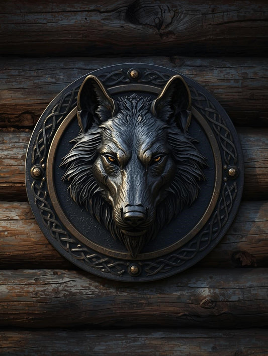 Paint by Number Dark Nordic Wolf Crest – Adult DIY Paint by Number