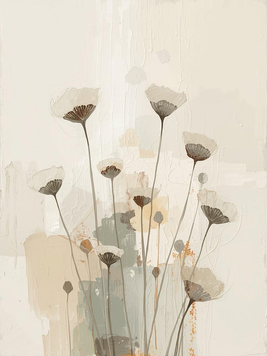Paint by Number Soft Meadow Stems – Abstract Floral Canvas Kit for Adults