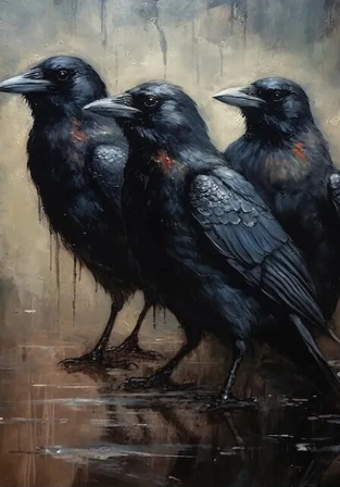 Paint by Number Three Crows