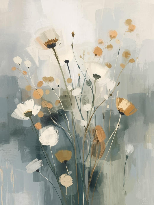 Paint by Number Soft Field Bouquet – Abstract Floral Canvas Kit for Adults