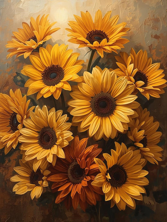 Paint by Number Golden Sunflower Garden – DIY Paint by Number Kit
