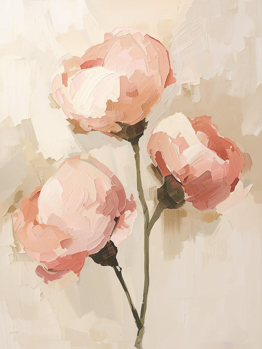 Paint by Number Earth Tone Meadow – Abstract Botanical Canvas Kit for Adults