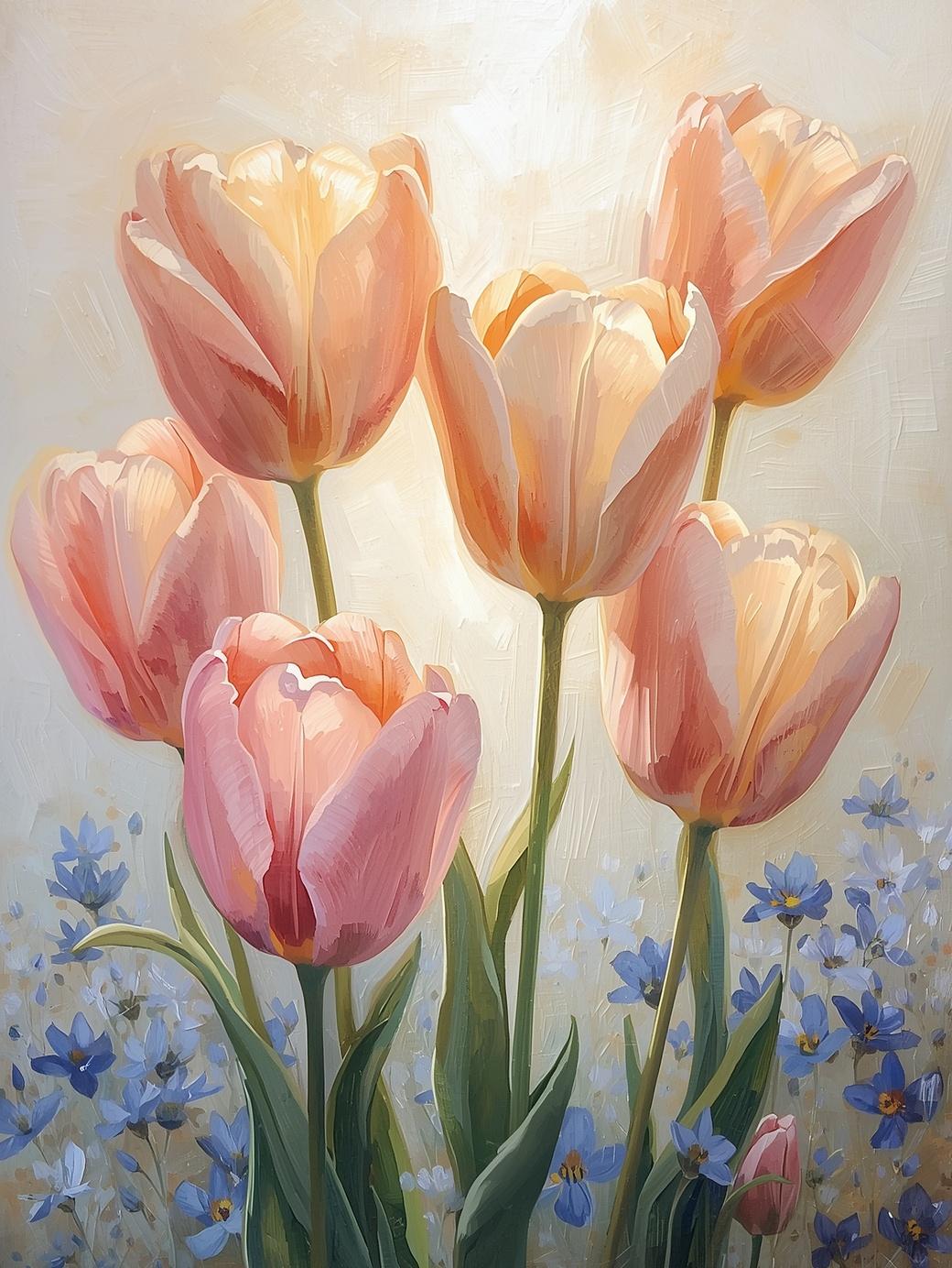 Paint by Number Soft Tulip Light – Paint by Number for Adults