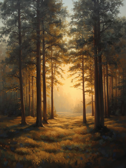 Paint by Number Twilight Forest Glow – Nature Paint by Number Kit for Adults