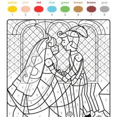 Free Color By Number  Prince and Princess