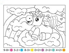 Free Color By Number Baby Unicorn