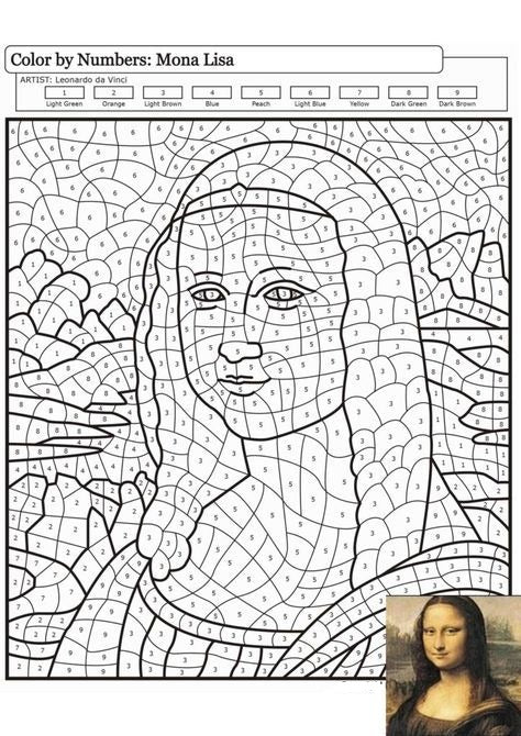 Free Color By Number  Mona Lisa