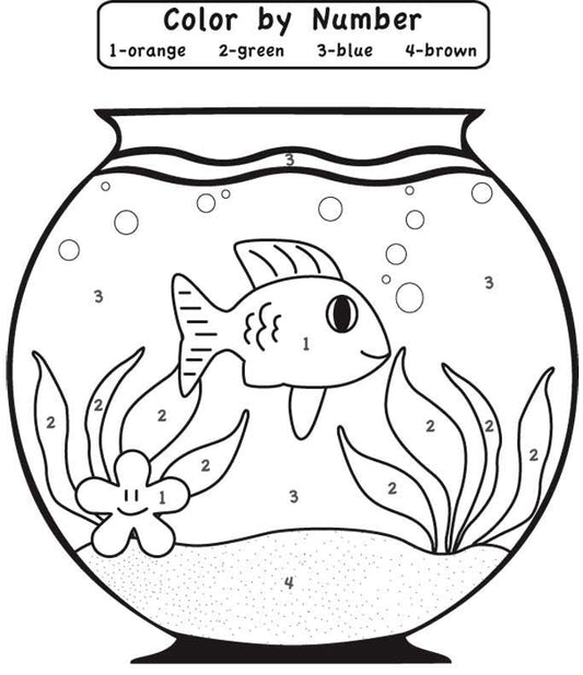 Free Color By Number Fishbowl