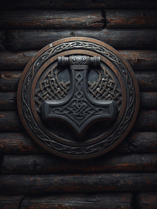 Paint by Number Nordic Thor’s Hammer Emblem – DIY Wall Art Canvas