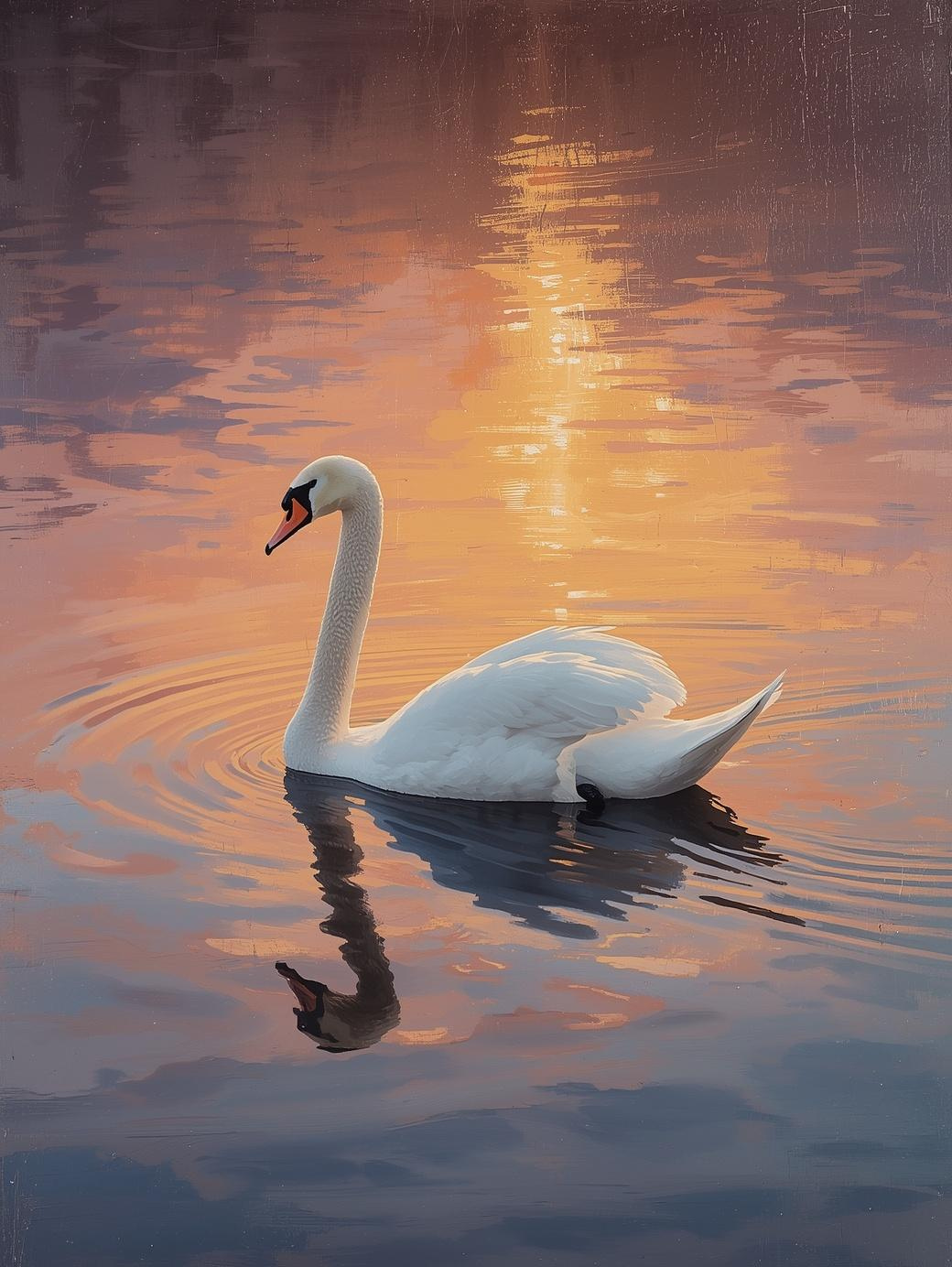 Paint by Number Swan on Sunset Lake – Peaceful Nature Paint by Number Kit for Adults