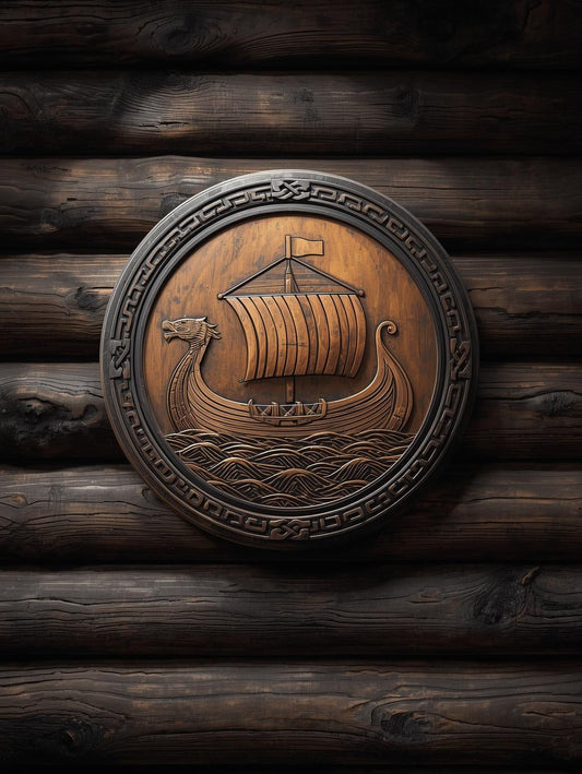 Paint by Number Nordic Dragon Ship Emblem – Paint by Number for Adults