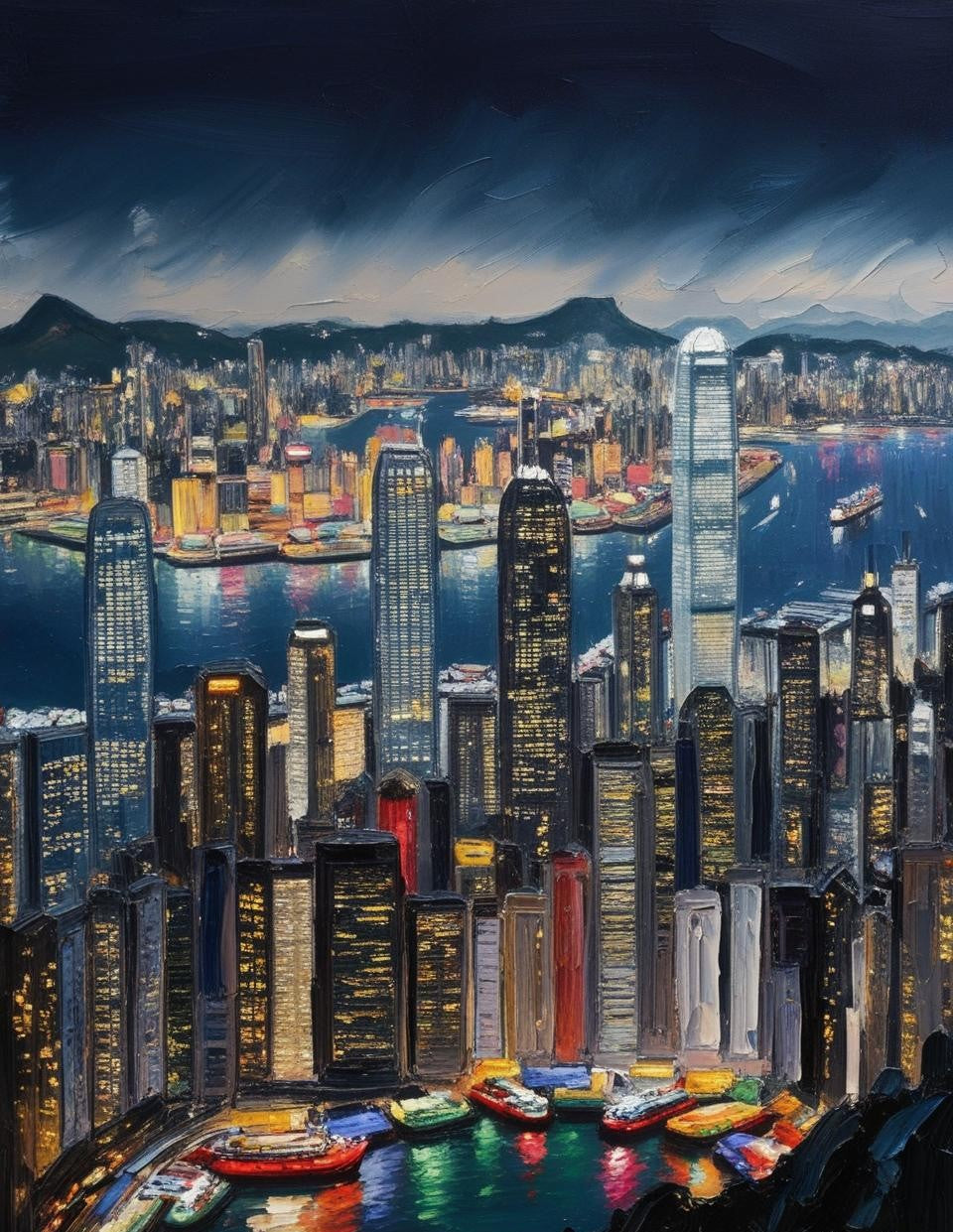 Paint By Number The Vibrant City of Hong Kong