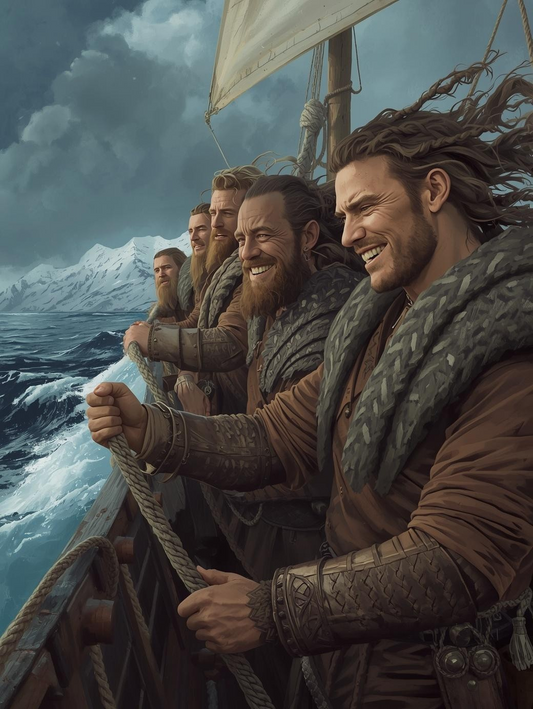 Paint by Number Viking Crew Sailing Through Arctic Waters – DIY Paint by Number Kit