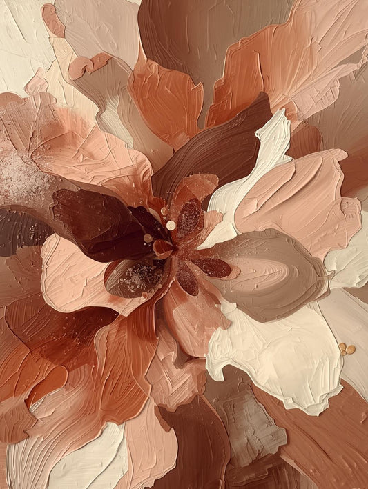 Paint by Number Terracotta Petal Burst – Abstract Floral Canvas Kit for Adults