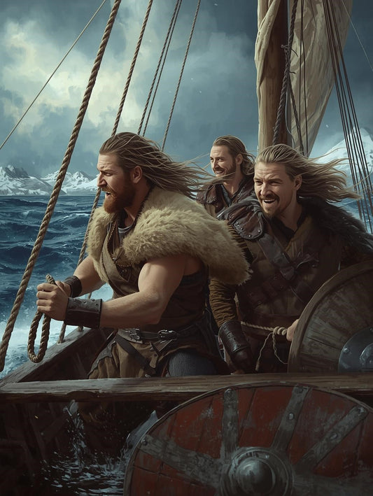 Paint by Number Viking Warriors Battling the Northern Seas – DIY Paint by Number Kit