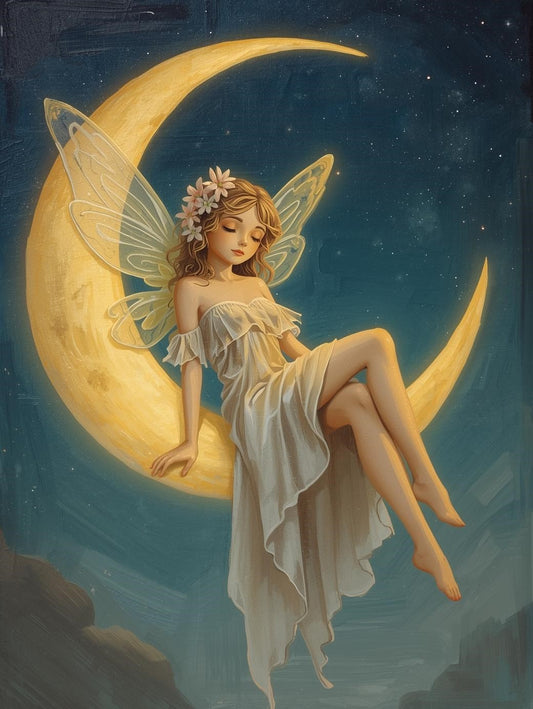 Paint by Number Crescent Moon Fairy – DIY Paint by Number Kit