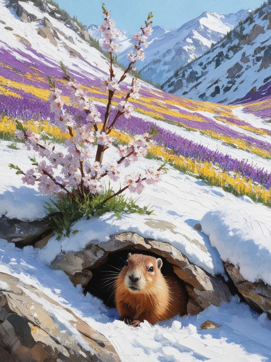 Paint by Number First Glimpse of Spring for the Marmot