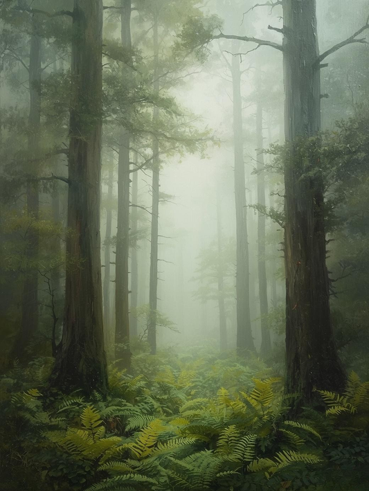 Paint by Number Misty Forest Morning – Calm Paint by Number Kit for Adults