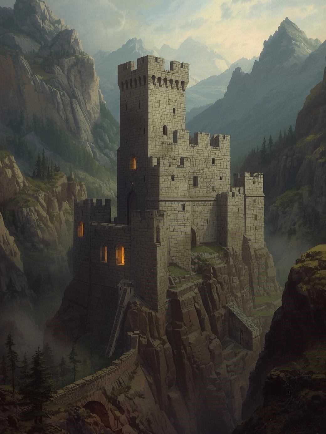 Paint by Number Mountain Fortress Citadel – Paint by Number for Adults