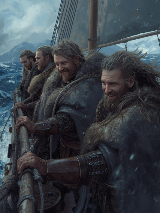 Paint by Number Viking Sailors Crossing the Frozen Sea – DIY Paint by Number Kit