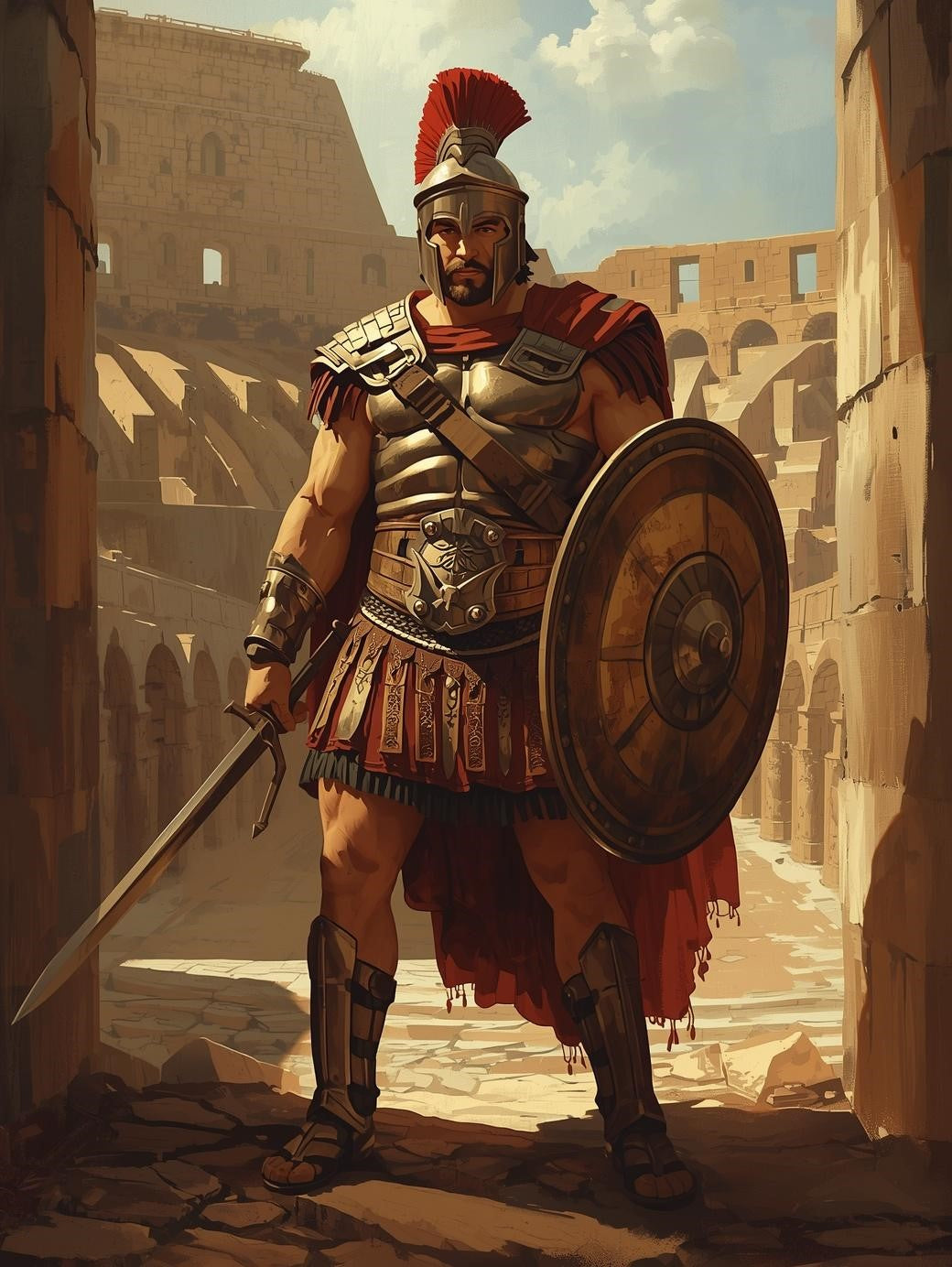 Paint by Number Roman Gladiator Warrior – Paint by Number for Adults