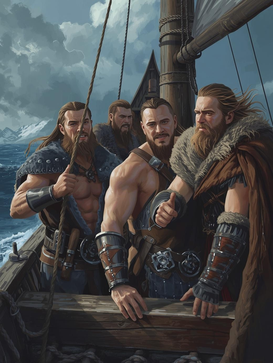 Paint by Number Viking Brotherhood at Sea – DIY Canvas Painting Kit