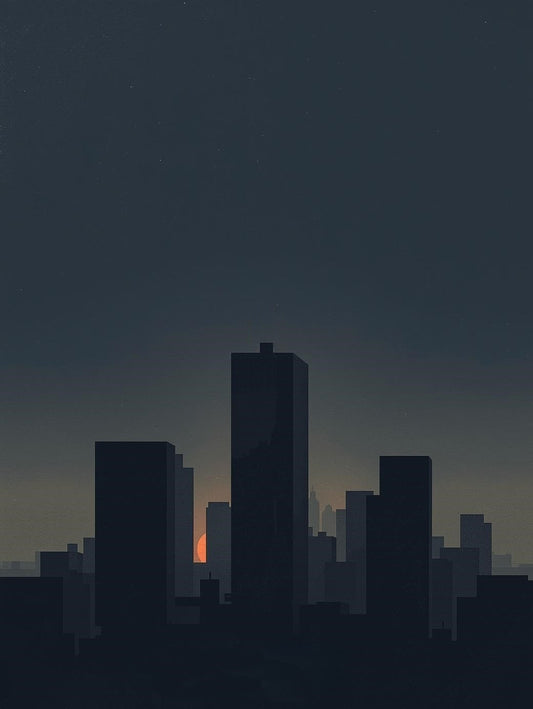 Paint by Number Minimal City Skyline at Sunset – Easy DIY Paint Kit
